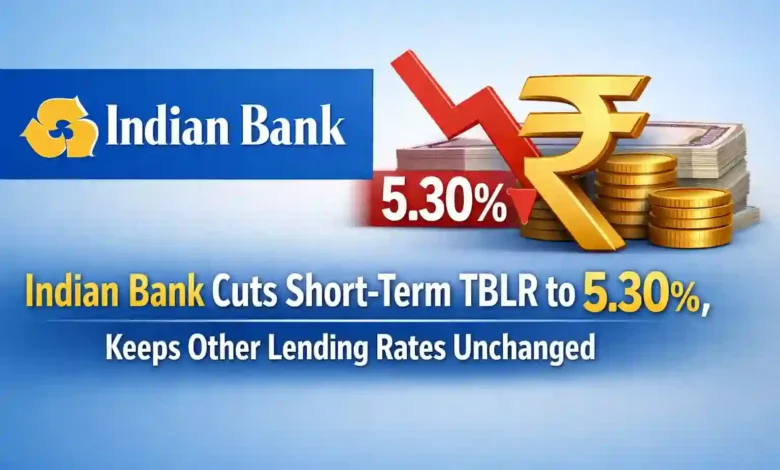 Indian Bank Cuts Short-Term TBLR to 5.30%, Keeps Other Lending Rates Unchanged