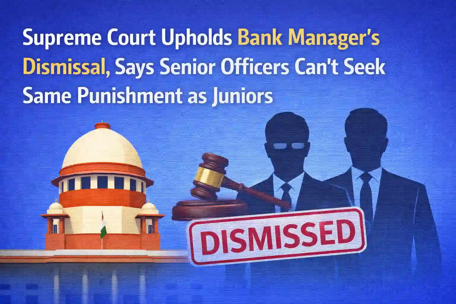 Supreme Court Upholds Bank Manager’s Dismissal, Says Senior Officers Can’t Seek Same Punishment as Juniors