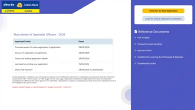 Indian Bank Specialist Officer (SO) Recruitment 2026 Notification Released for 350 Various Posts