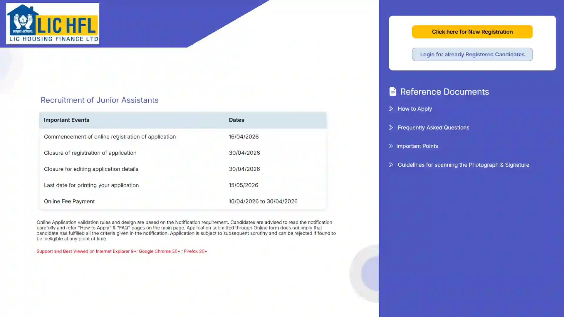 LIC HFL Junior Assistant Recruitment 2026 Notification Out for 180 Posts