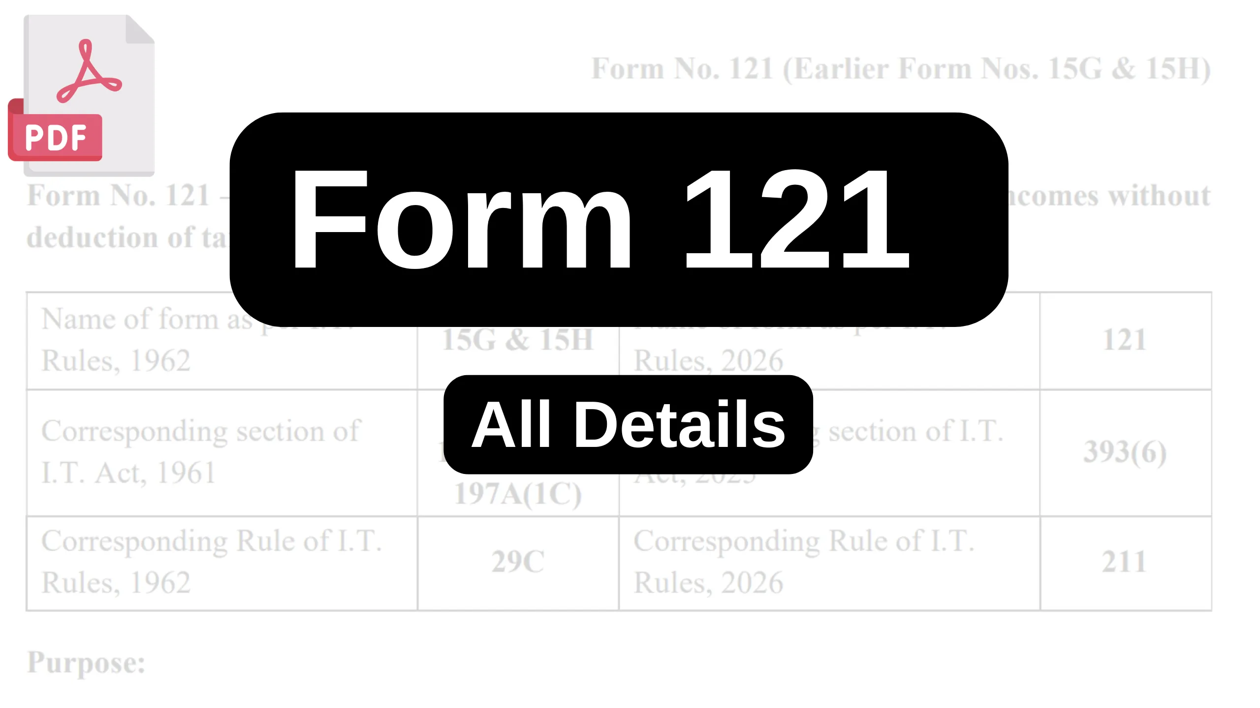 Form 121 replaces Form 15G and 15H for TDS [PDF]