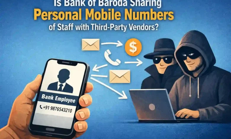 Is Bank of Baroda Sharing Personal Mobile Numbers of Staff with Third-Party Vendors?