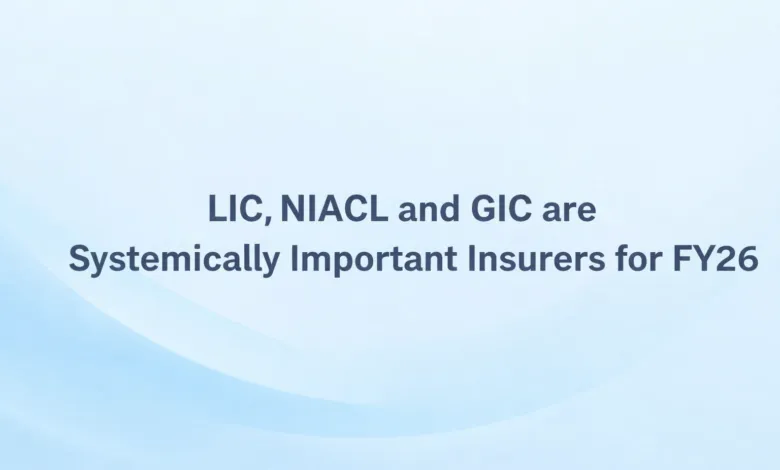 LIC, NIACL and GIC are Systemically Important Insurers for FY26