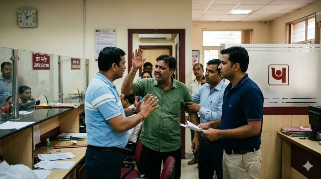 Loan Defaulter attacked PNB Employees, Locked and brutally assaulted Bank Staff