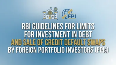 RBI guidelines for Limits for investment in debt and sale of Credit Default Swaps by Foreign Portfolio Investors (FPIs)