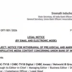 AIBOC Kerala Secretary sends Legal Notice to Zee Business and CNBC Media Group