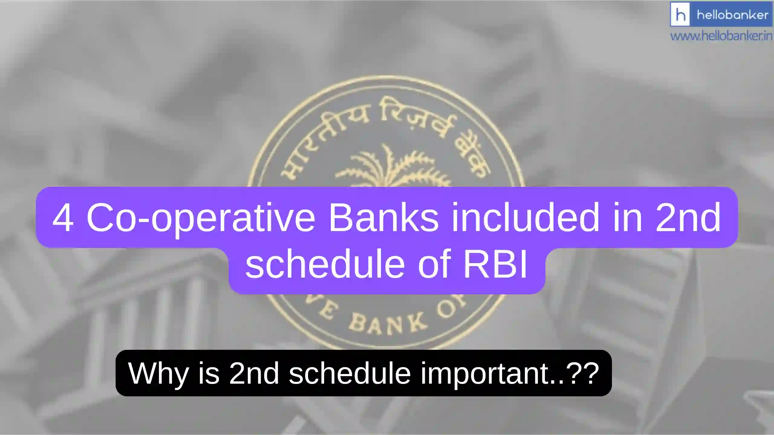 4 Co-operative Banks included in 2nd schedule of RBI