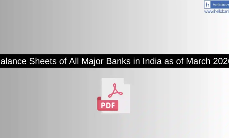 Balance Sheets of All Banks in India as of March 2026