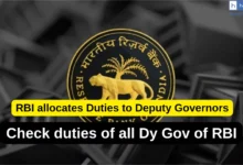 RBI allocates Duties to Deputy Governors