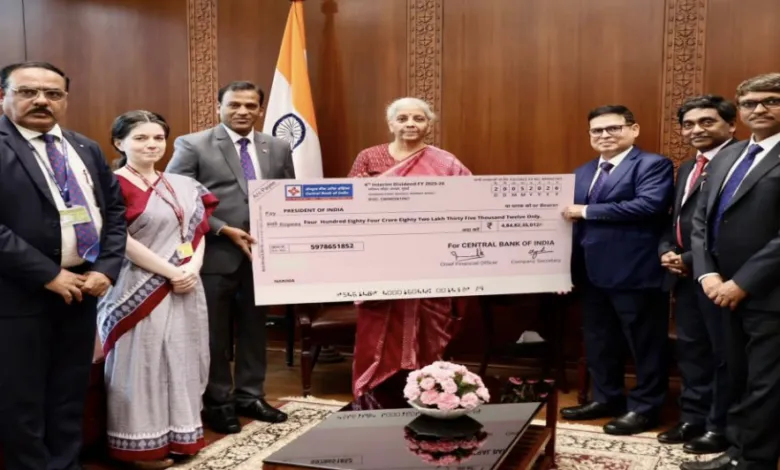 Central Bank of India pays Rs 484.82 Crore Dividend to Government of India for FY26