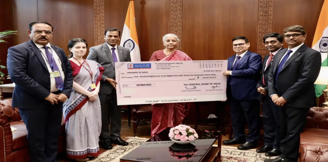Central Bank of India pays Rs 969.64 Crore Dividend to Government of India for FY26