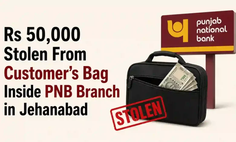 Rs 50,000 Stolen From Customer’s Bag Inside PNB Branch in Jehanabad
