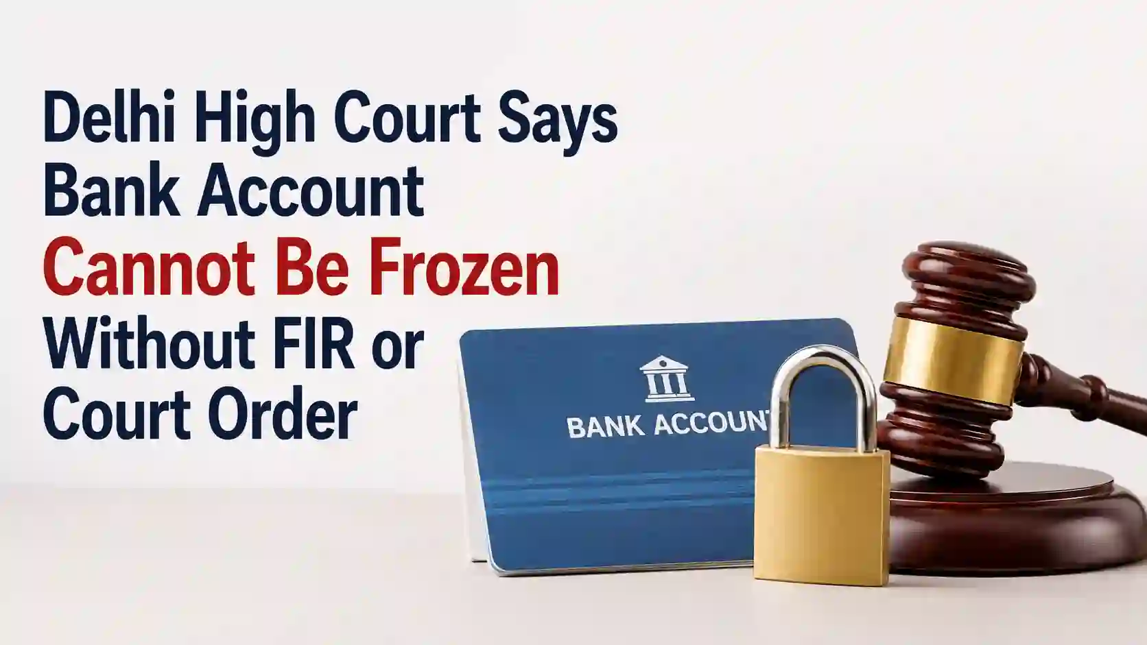 Delhi High Court Says Bank Account Cannot Be Frozen Without FIR or Court Order