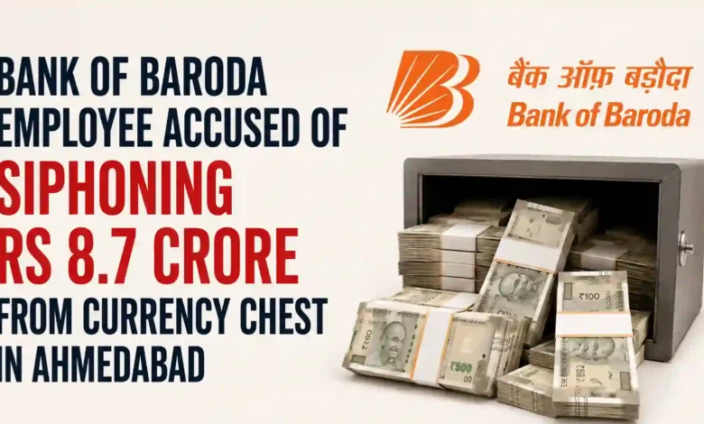 Bank of Baroda Employee Accused of Siphoning Rs 8.7 Crore from Currency Chest in Ahmedabad