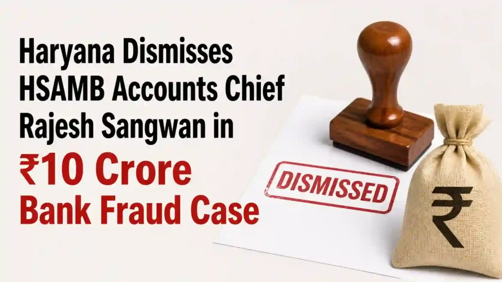 Haryana Dismisses HSAMB Accounts Chief Rajesh Sangwan in ₹10 Crore Bank Fraud Case