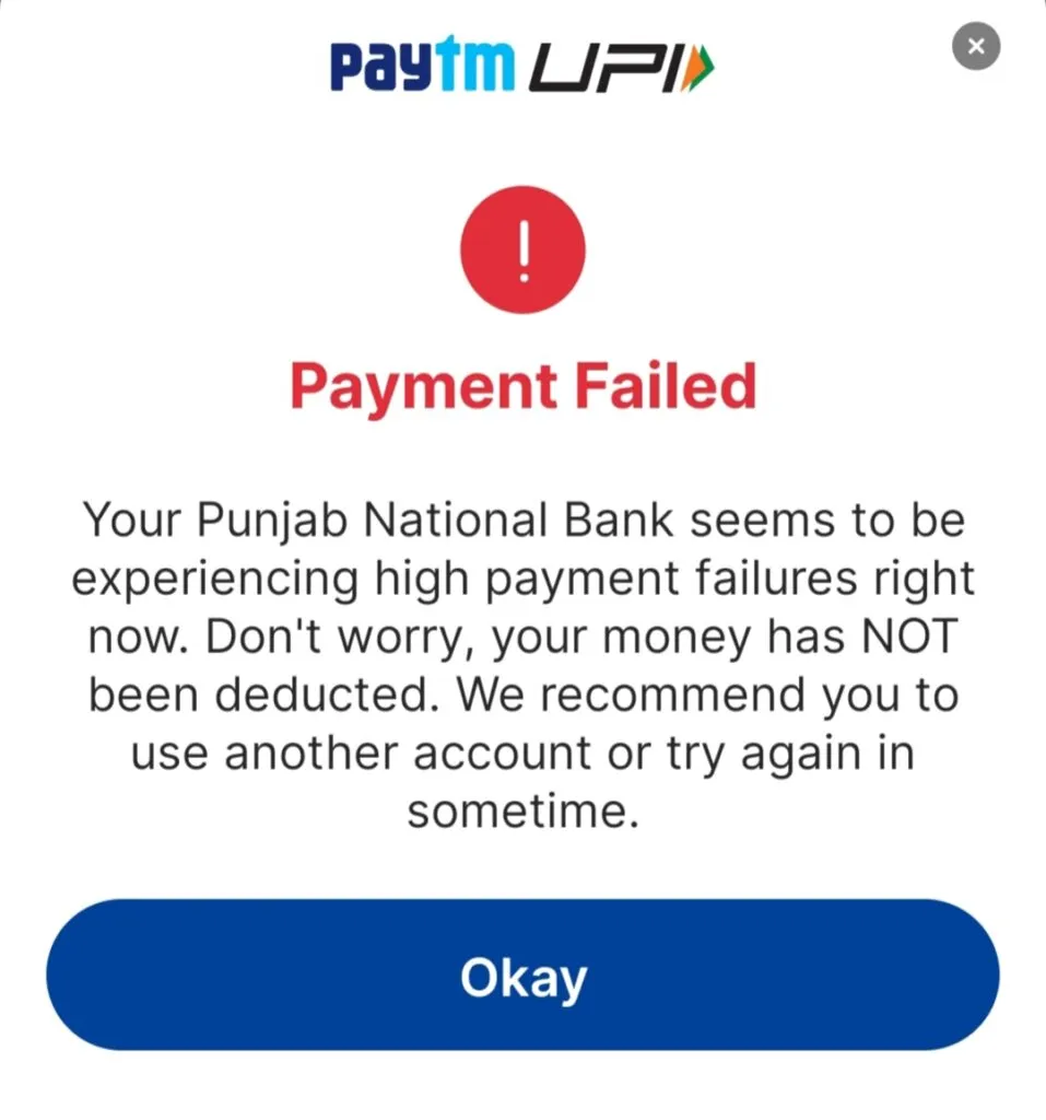 PNB UPI Service Down, Users report UPI Payments Failure