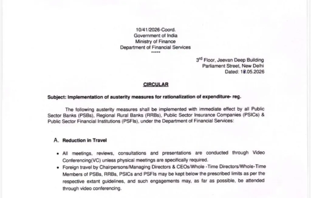 Finance Ministry Orders PSU Banks and Insurance Companies to Cut Travel and Shift to Electric Vehicles