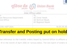 Union Bank puts relieving of Officers upto Scale III on hold