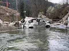 Car of SBI employees submerged in water