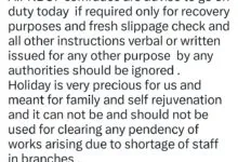 AIPNBOF GS asks Employees to work on Holidays
