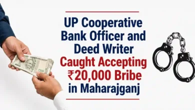 UP Cooperative Bank Officer and Deed Writer Caught Accepting ₹20,000 Bribe in Maharajganj