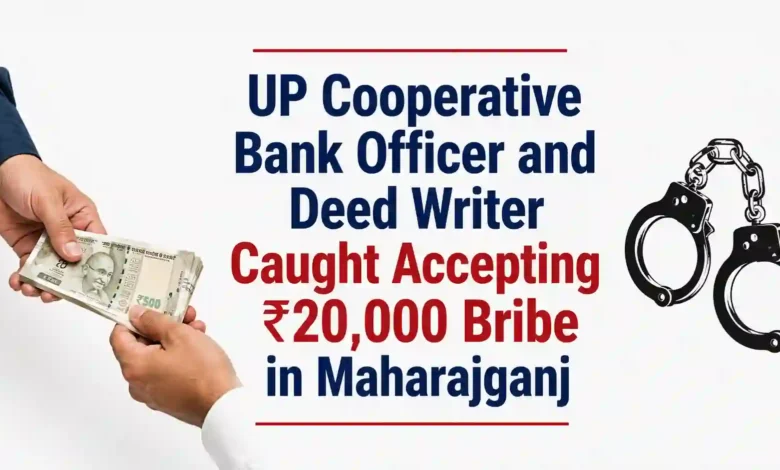 UP Cooperative Bank Officer and Deed Writer Caught Accepting ₹20,000 Bribe in Maharajganj