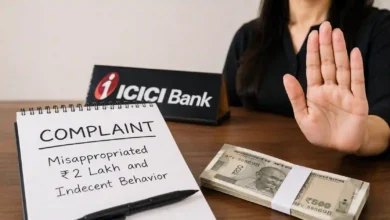 Woman Accuses Bank Employee of Misappropriating ₹2 Lakh and Indecent Behavior