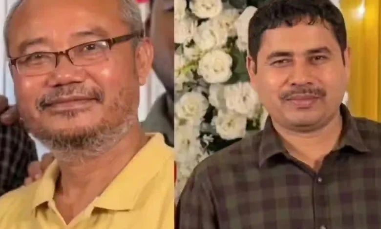 Hirakjyoti Mili, a cashier at SBI Dhemaji branch, and Ratul Konwar, an accountant at the same branch