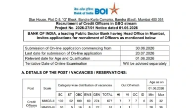 Bank of India Credit Officer Recruitment 2026 Notification PDF Out for 779 Posts