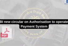 RBI new circular on Authorisation to operate a Payment System