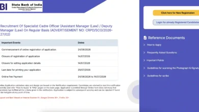 SBI Law Manager Recruitment 2026 Notification PDF Out