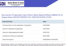 SBI Vacancy Out for Bank Medical Officer Post