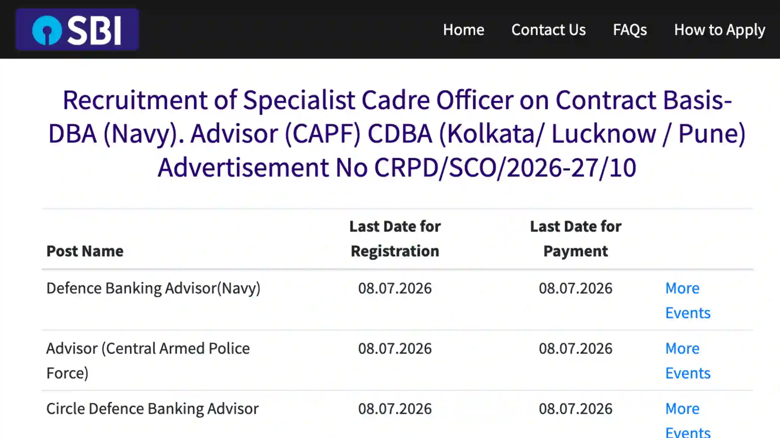 SBI Vacancy Released for Defence Banking Advisor Post, Check Eligibility and Download Notification PDF!!