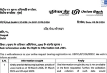Union Bank denies Disclosing Business Details in RTI