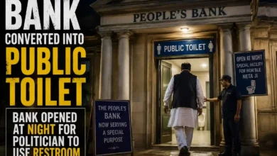 Bank converted into Public Toilet: Bank opened at Night for politician to use restroom