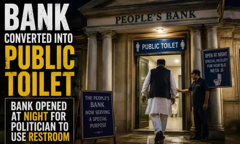 Bank converted into Public Toilet: Bank opened at Night for politician to use restroom