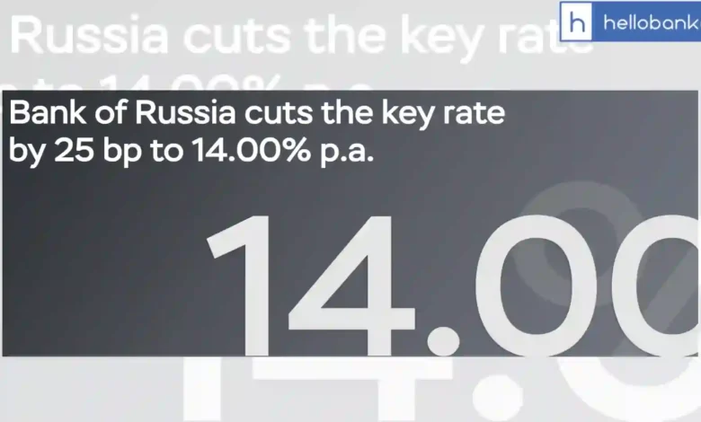 Bank of Russia Cuts Key Interest Rate to 14%