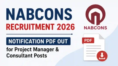NABCONS Recruitment 2026 Notification PDF Out for Project Manager & Consultant Posts