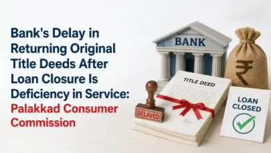 Bank's Delay in Returning Original Title Deeds After Loan Closure Is Deficiency in Service: Palakkad Consumer Commission