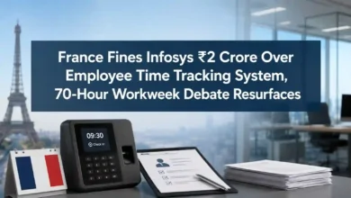 France Fines Infosys ₹2 Crore Over Employee Time Tracking System, 70-Hour Workweek Debate Resurfaces