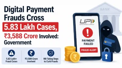 Digital Payment Frauds Cross 5.83 Lakh Cases, ₹3,588 Crore Involved: Government