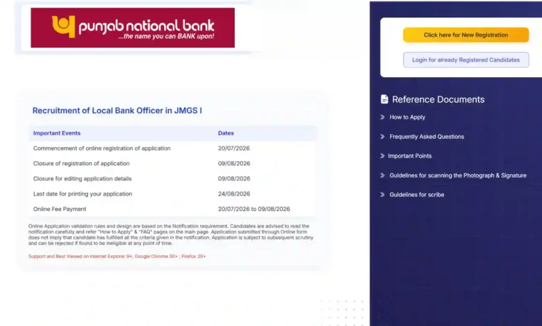 PNB LBO Recruitment 2026 Notification PDF Out for 545 Local Bank Officer Posts