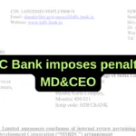 HDFC Bank imposes penalty on MD&CEO