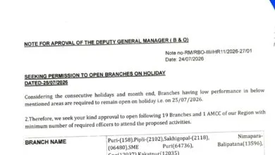 SBI orders to Open Branches in Puri Region on Holiday