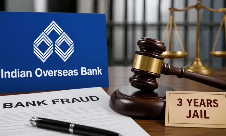 Indian Overseas Bank Branch Manager sentenced 3 years Jail in Bank Fraud Case