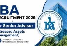 IBA Recruitment 2026 for Senior Advisor (Stressed Assets Management)
