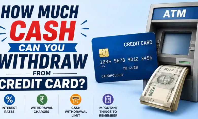 Credit Card Cash Withdrawal Charges, Limit and Interest Rates