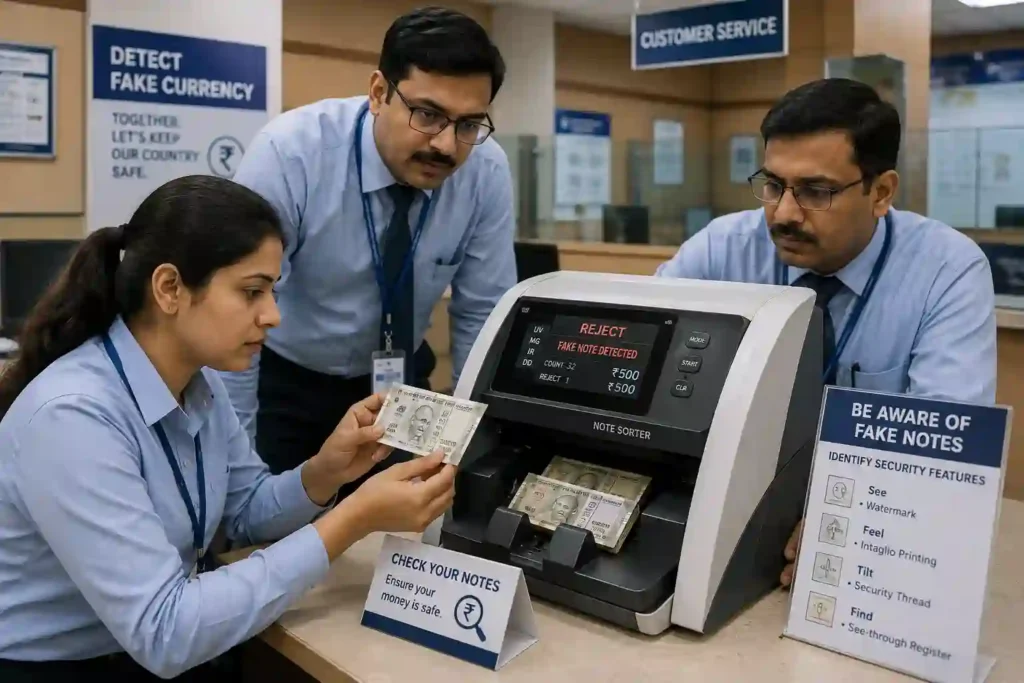 Bank Employees checking notes