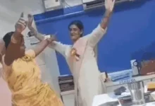 SBI women dancing inside office