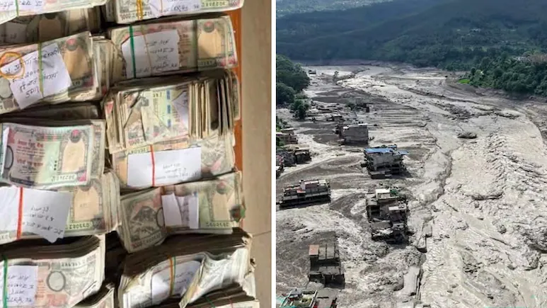 People loot money from Bank locker swept away in Nepal Floods